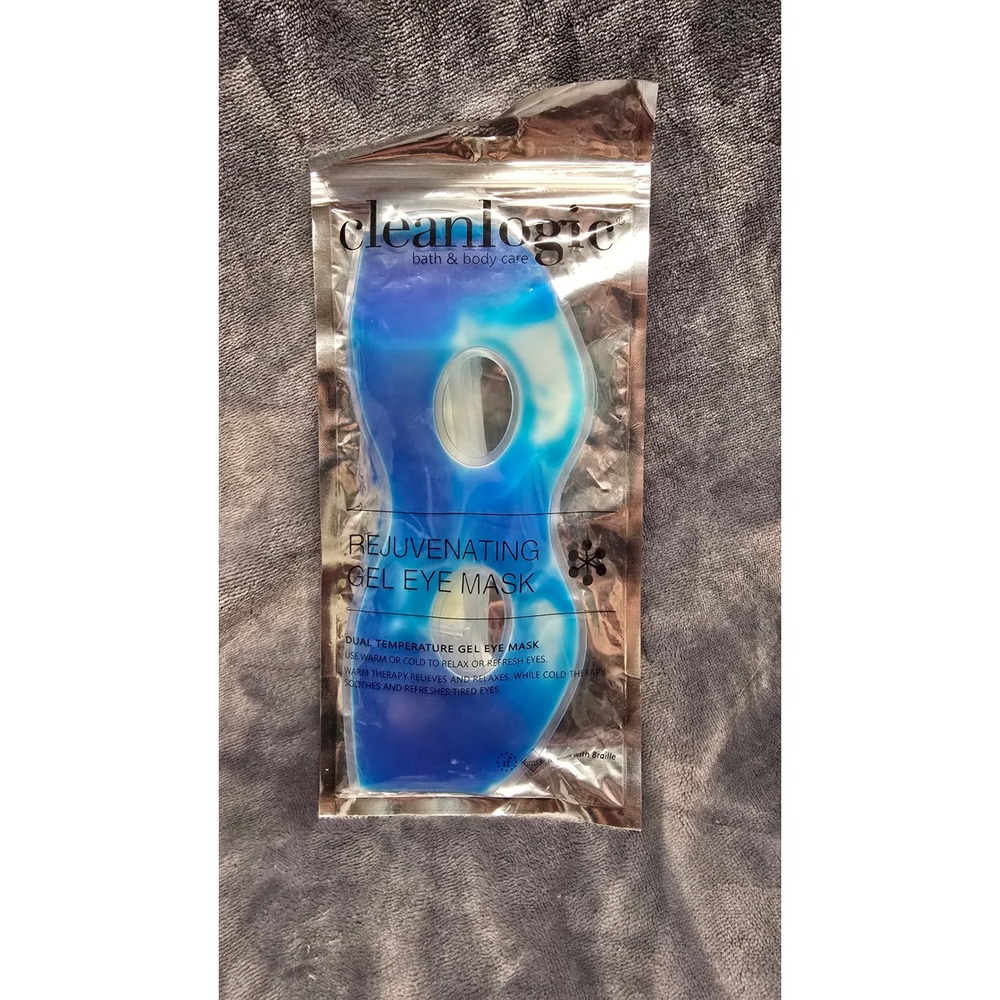 Cleanlogic Rejuvenating Dual Temperature Gel Eye Mask Blue White Marble NIP